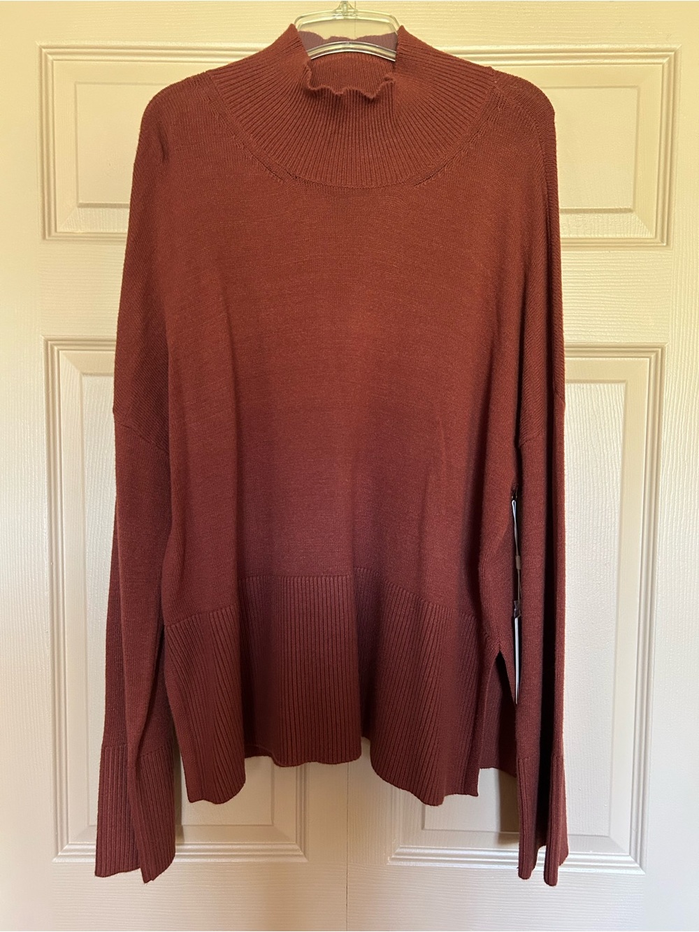 Cyrus Rust Mock Neck Sweater